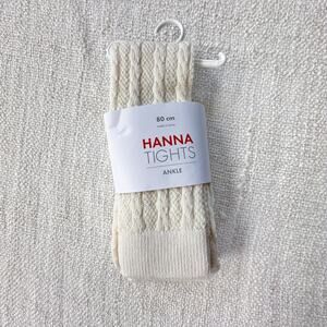 NWT Hanna Andersson Cream Ruffle Bottom Ankle Tights 18-24mo